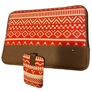 Urban print Red Tan COMPUTER  LAPTOP Phone case